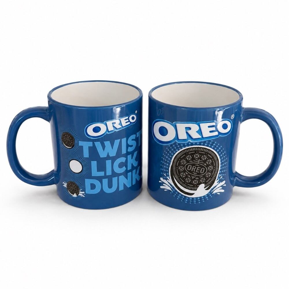 OREO Twist Lick Dunk Blue Ceramic Coffee Mug Set of 2 Frankford Candy 2024